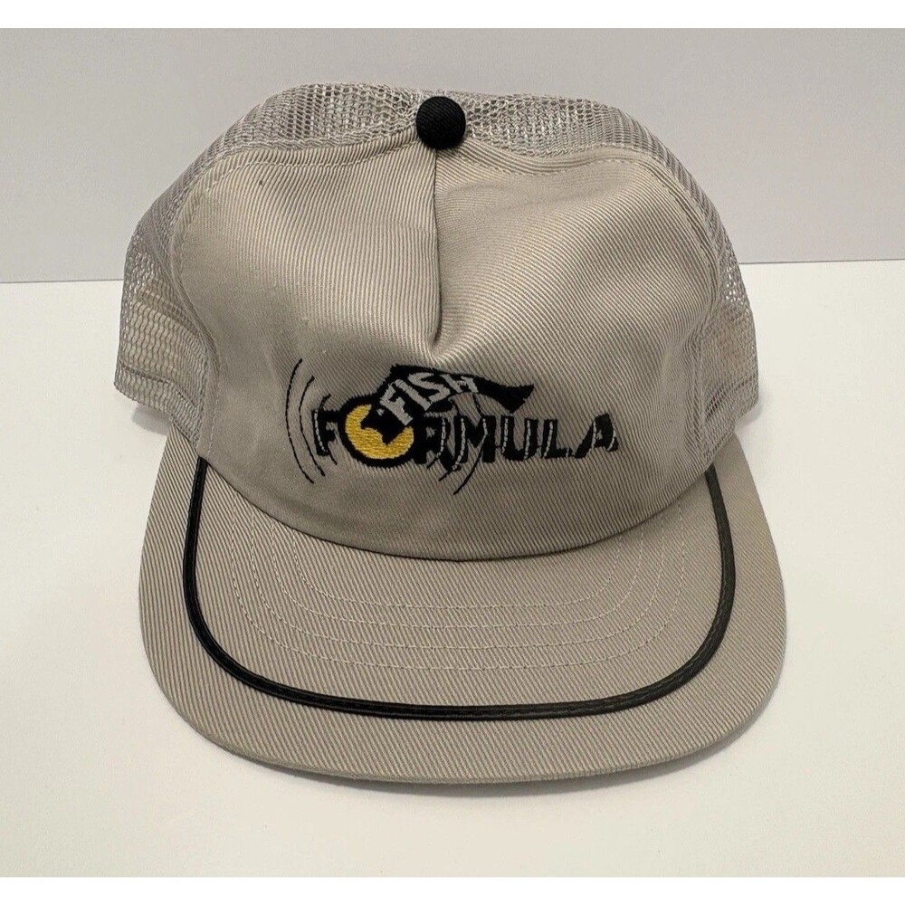VTG Team Fish Formula Tournament Bass Fishing Gray Snapback Ball Cap Hat